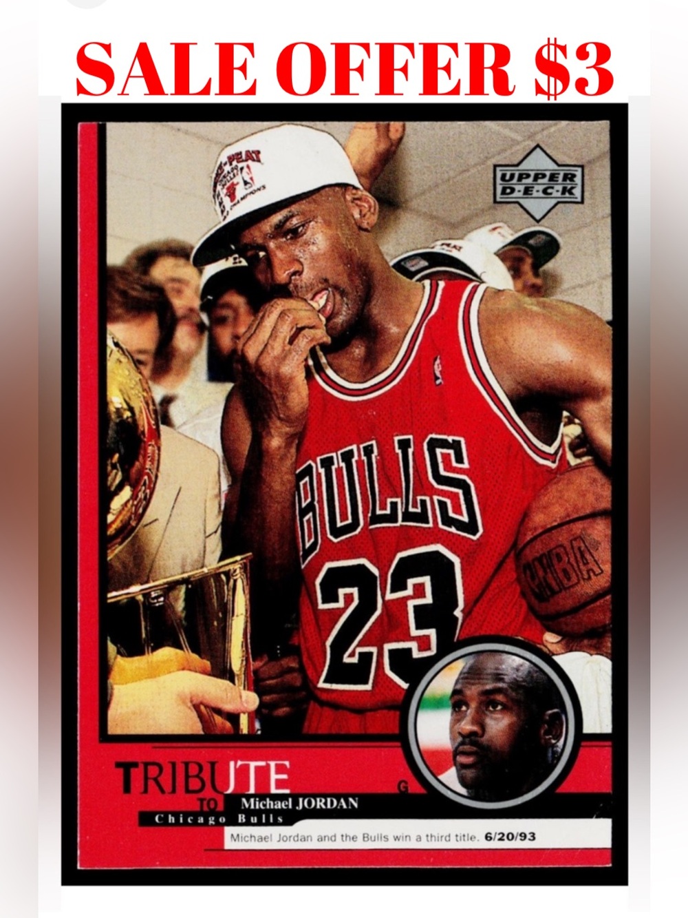 Michael Jordan 1999 Upper Deck lChicago Bulls NBA Champion Basketball Card